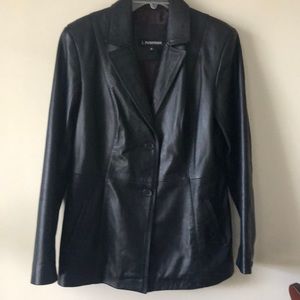 J.Peterman Black Genuine Leather Jacket